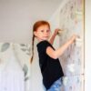 scianka wspinaczkowa do pokoju z nadrukiem drewno