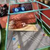 domowy plac zabaw pastel turkusowy foto dla dzieci