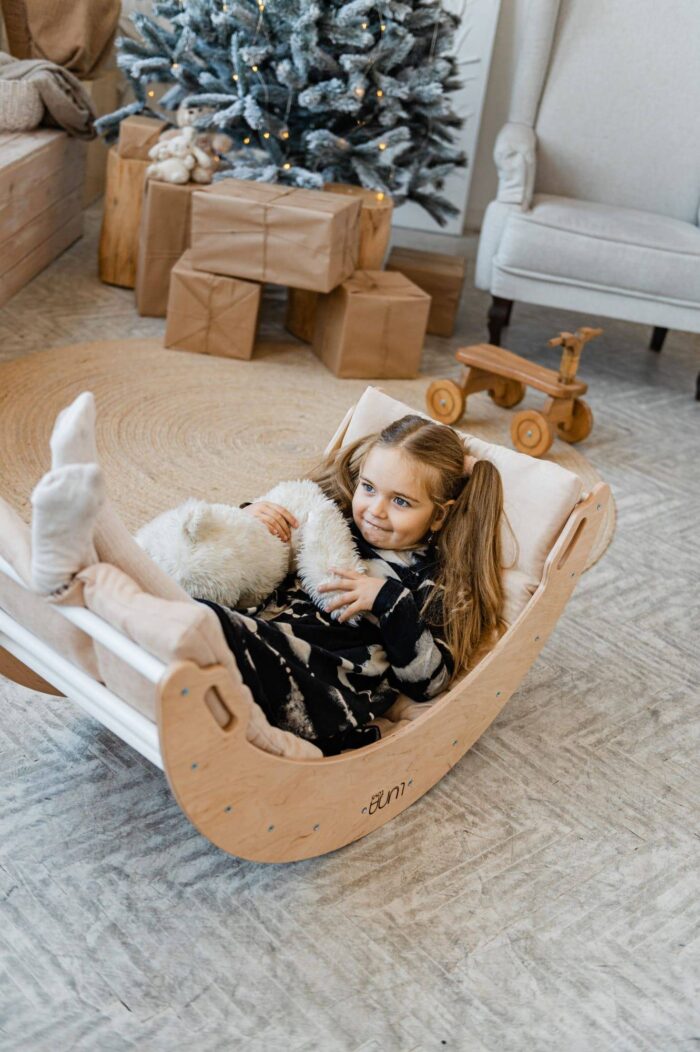 bujak moon drewniany kocyk bezowy