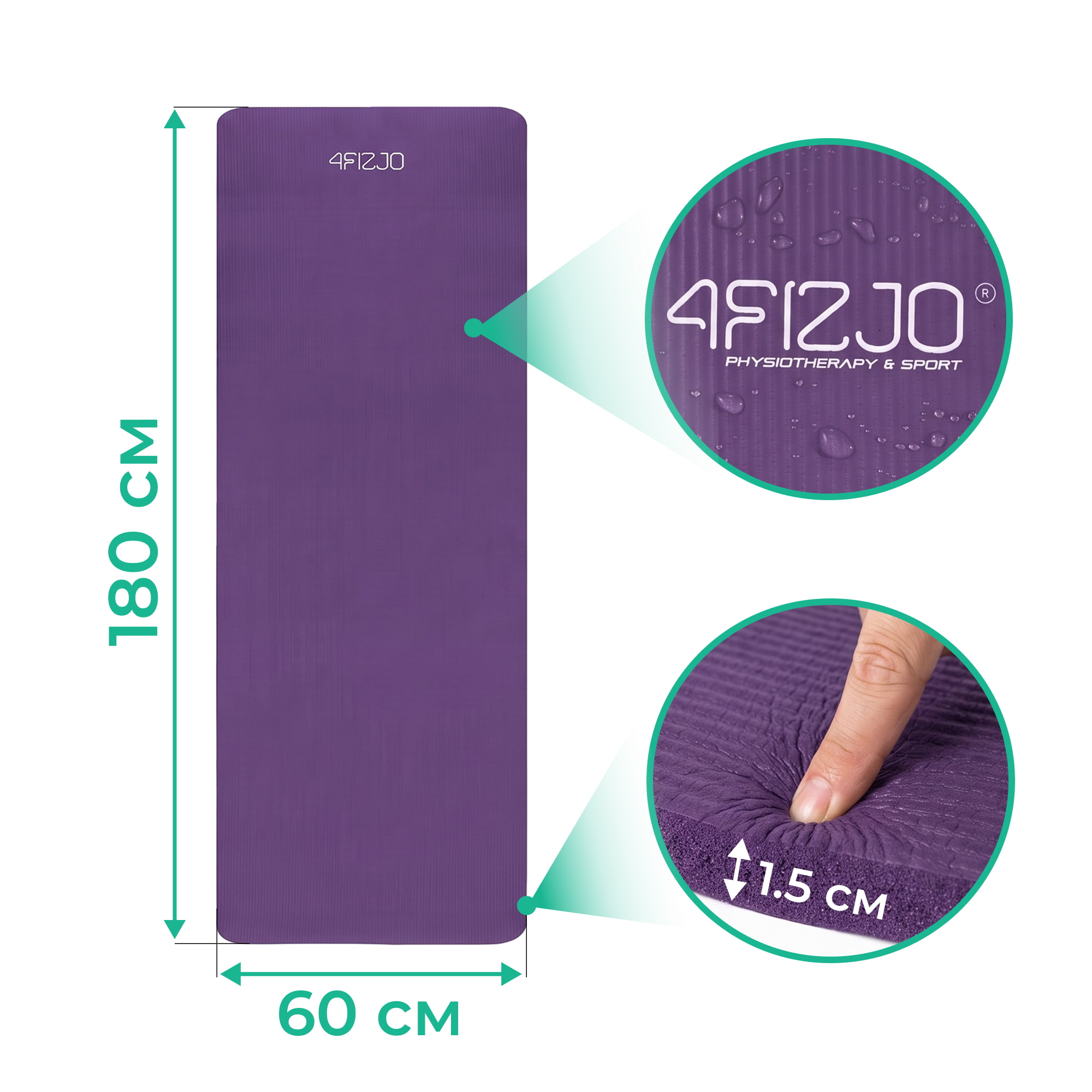 mata do ćwiczeń NBR 180x60x1.5 cm Outlet - obrazek 6