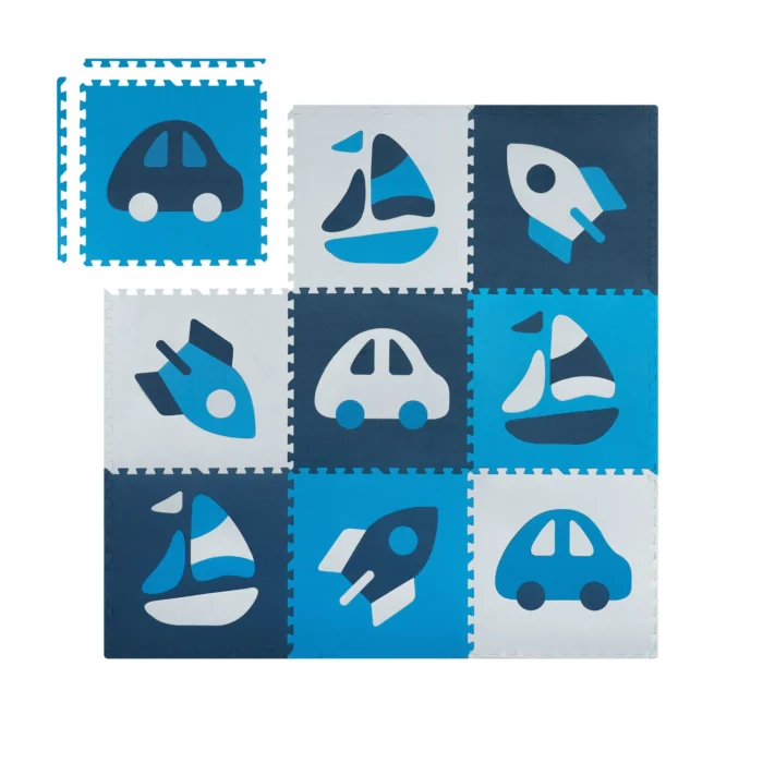 mata piankowa puzzle niebieski pojazdy 2