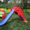 zjezdzalnia ogrodowa plastikowa Dolphin niebiesko czerwona 3