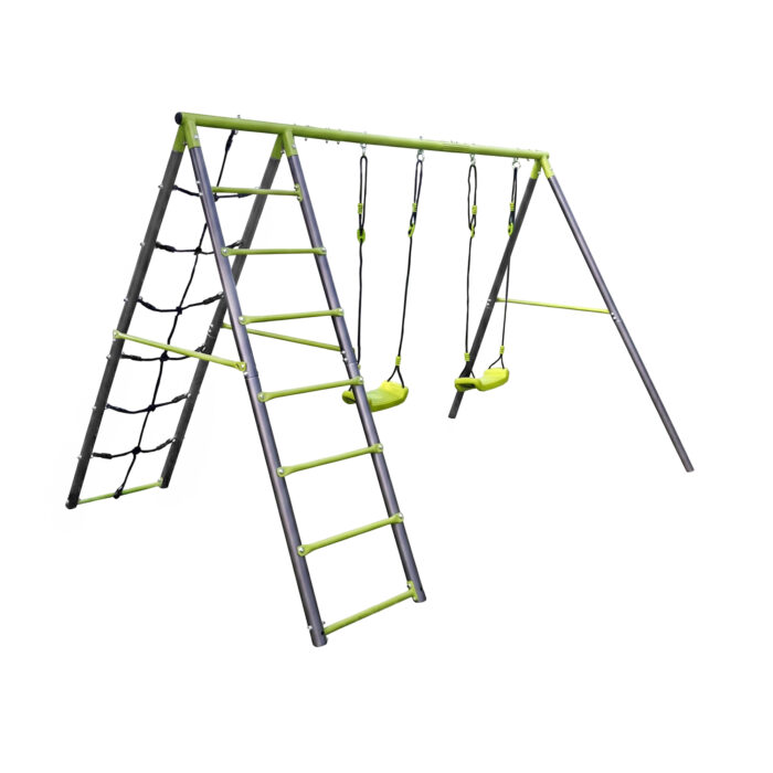 huśtawka podwójna ze siatką wspinaczkową Deluxe