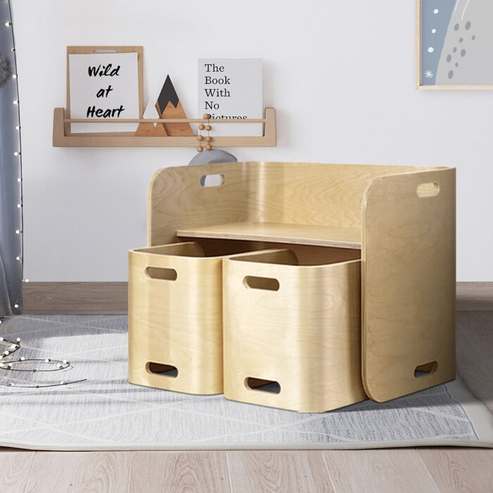 dziecięcy zestaw stól i krzesełka drewno ()