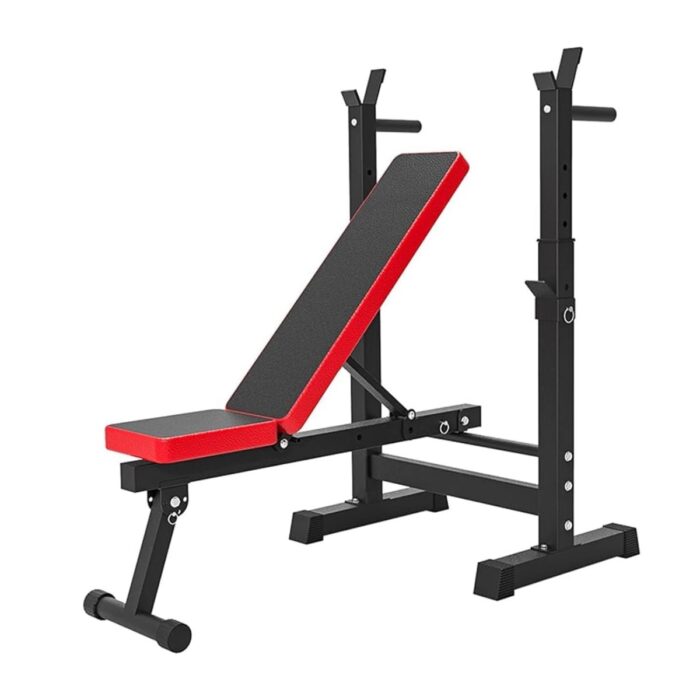 ławka do ćwiczeń skośna ze stojakami pod sztangę X sport
