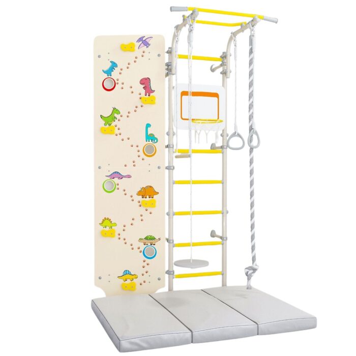 drabinka gimnastyczna Kometa Next 1 ze ścianką wspinaczkową i materacem