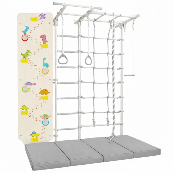 drabinka gimnastyczna Kometa Next 5 ze ścianką wspinaczkową i materacem